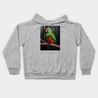 Oil Paint Hyperrealism: Amazing Zoo Coconut Lorikeet Kids Hoodie